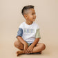 Custom Embroidery Colorblock Oversized Tee and Shorts Set
