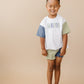 Custom Embroidery Colorblock Oversized Tee and Shorts Set