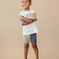 Custom Embroidery Colorblock Oversized Tee and Shorts Set