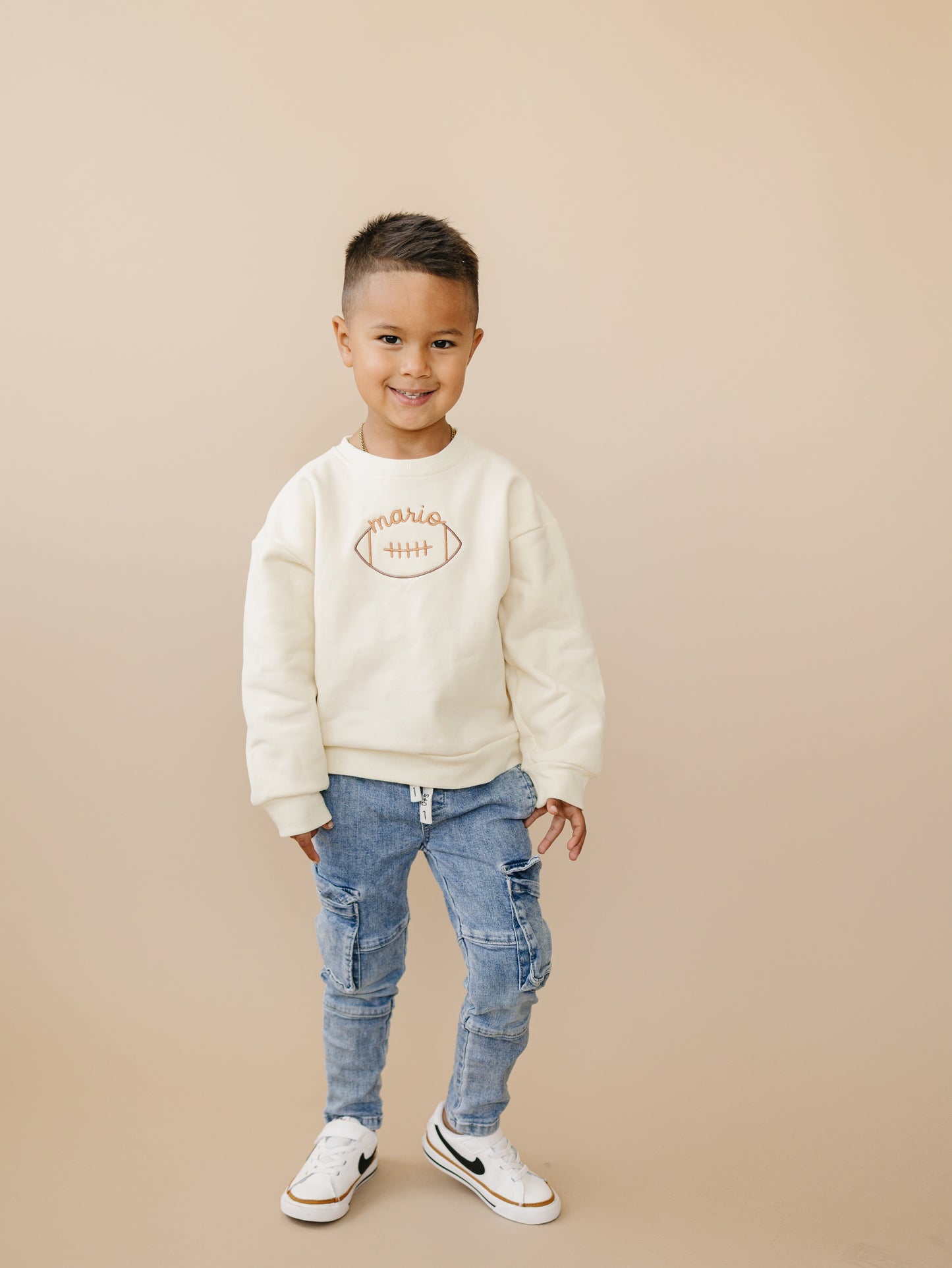 Custom Embroidered Crewneck or Sweatshirt Romper - Football