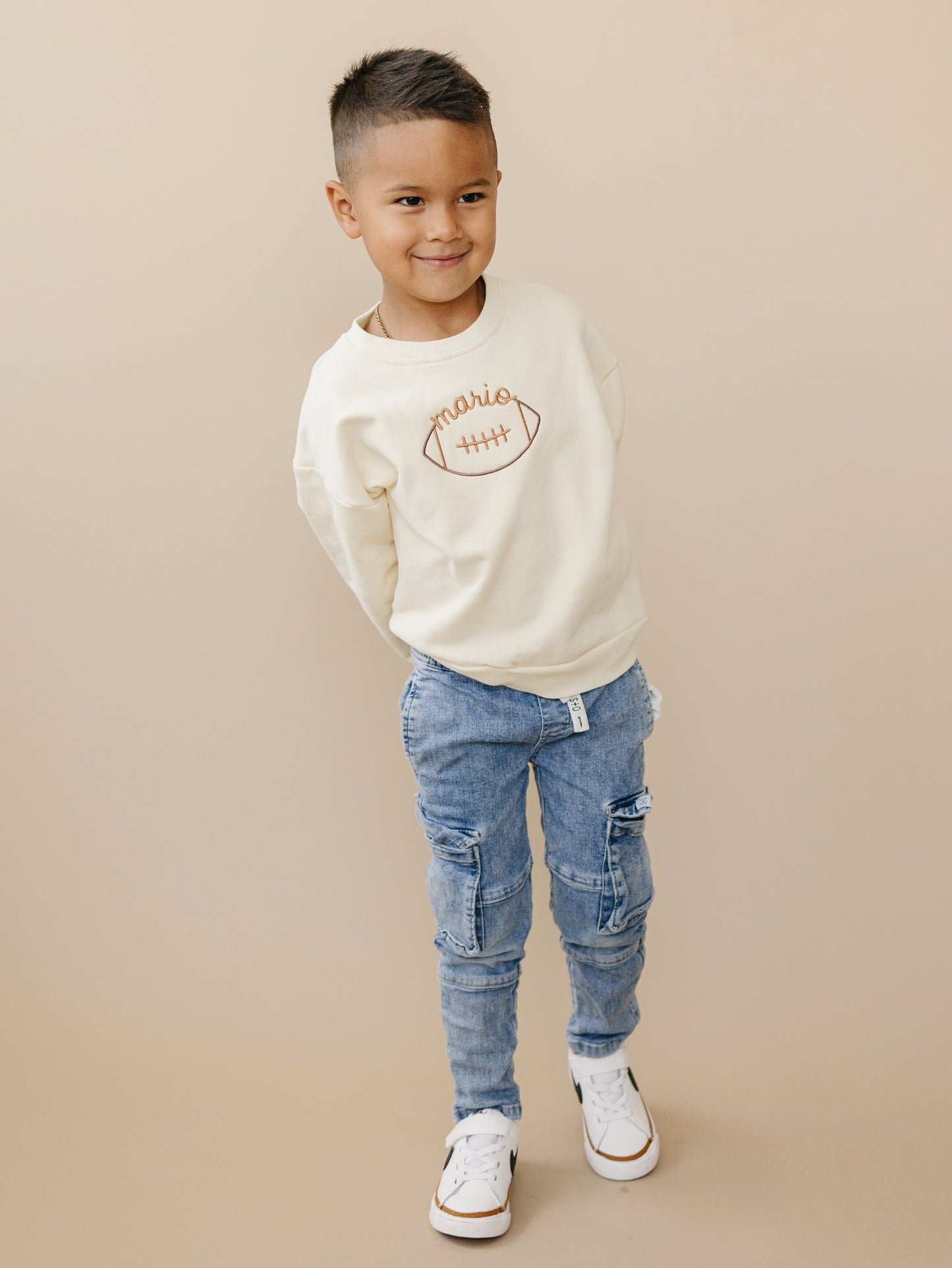 Custom Embroidered Crewneck or Sweatshirt Romper - Football
