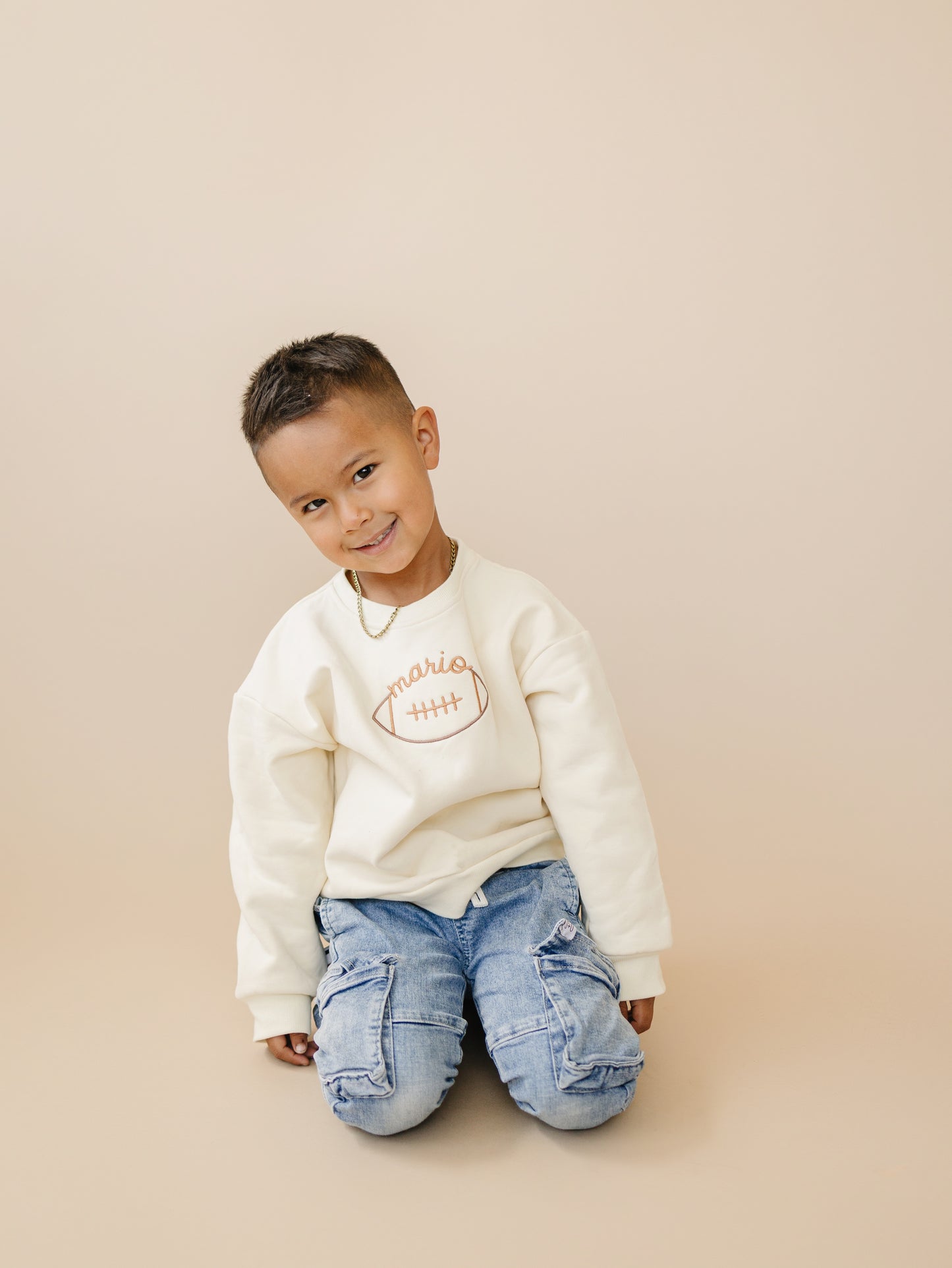 Custom Embroidered Crewneck or Sweatshirt Romper - Football