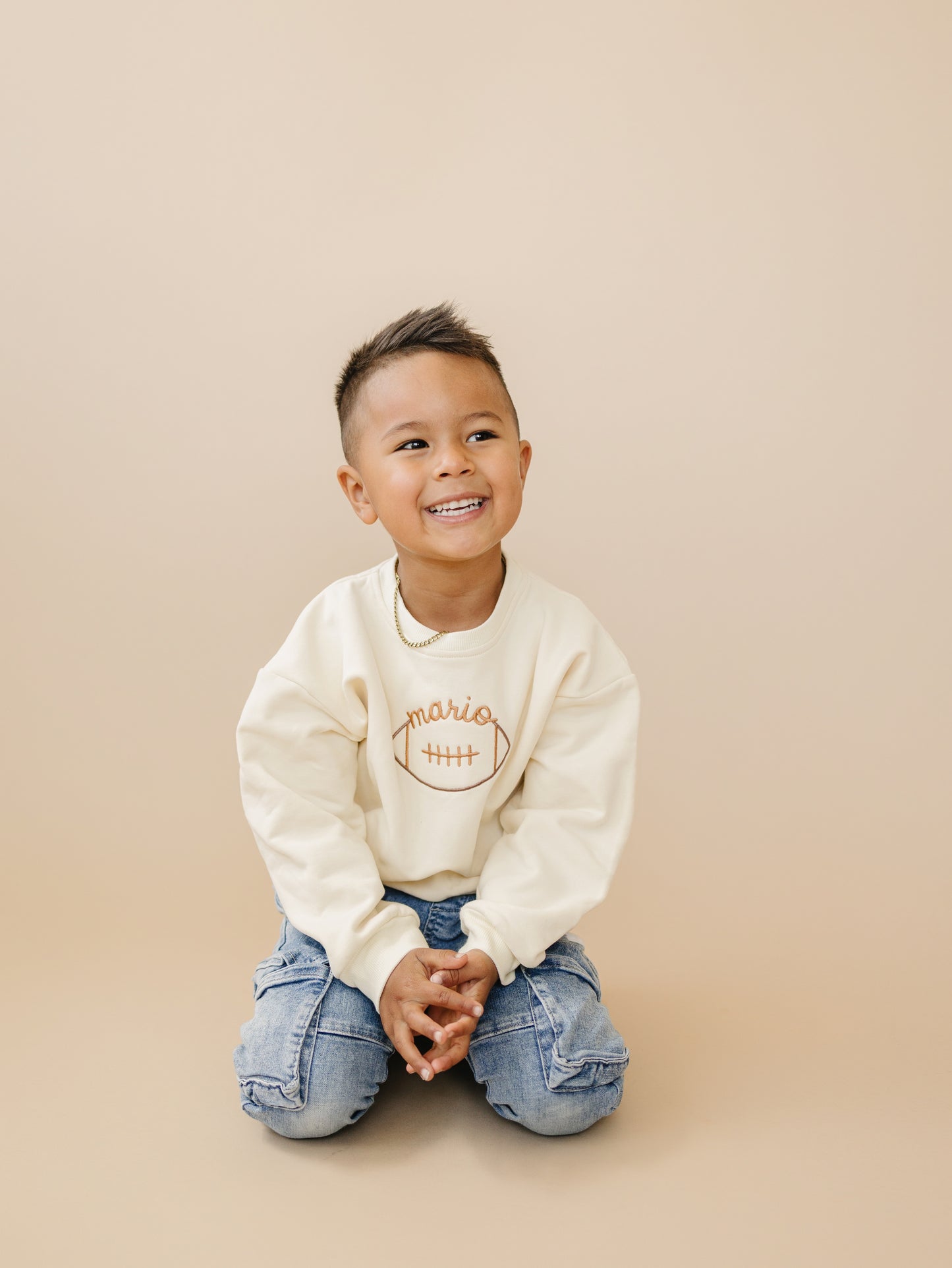 Custom Embroidered Crewneck or Sweatshirt Romper - Football