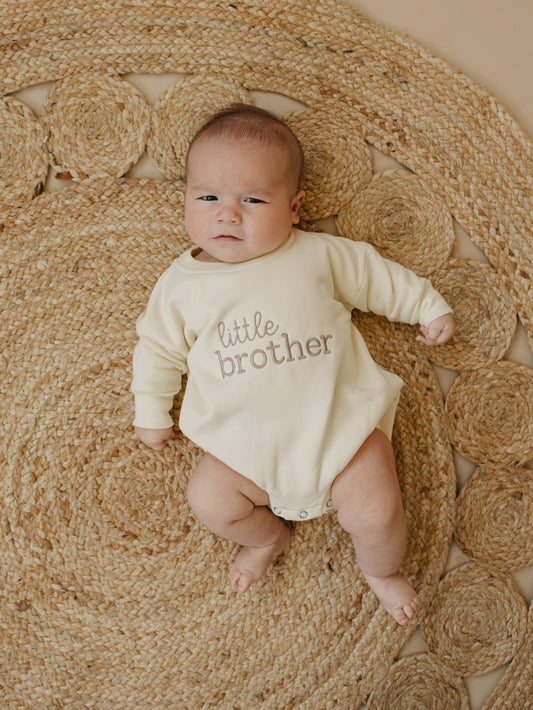 Custom Embroidered Sibling Crewneck Sweatshirt or Romper - Big or Little Brother or Sister