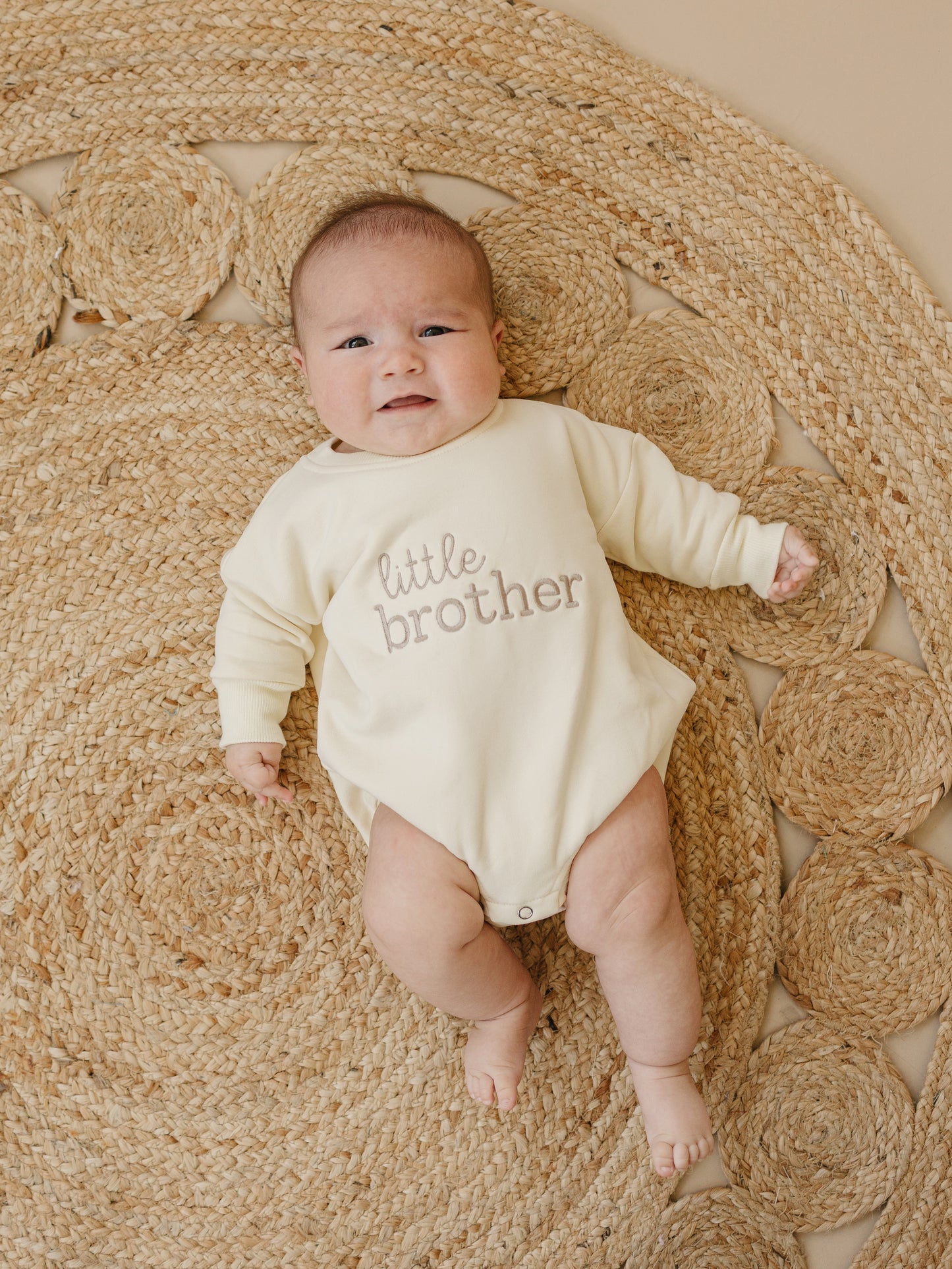 Custom Embroidered Sibling Crewneck Sweatshirt or Romper - Big or Little Brother or Sister