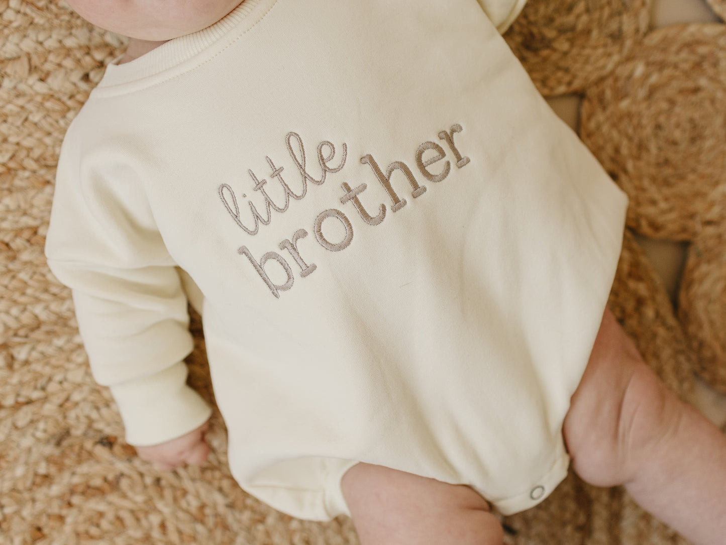 Custom Embroidered Sibling Crewneck Sweatshirt or Romper - Big or Little Brother or Sister