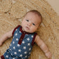 Navy Stars Henley Bamboo Romper