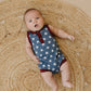Navy Stars Henley Bamboo Romper