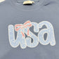 Lace Floral USA 4th of July Oversized Tee or T-Shirt Bubble Romper