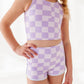 Violet Check: Boy Shorts TWO-PIECE