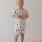 Bamboo Short Set | White & Black Lightning Bolt