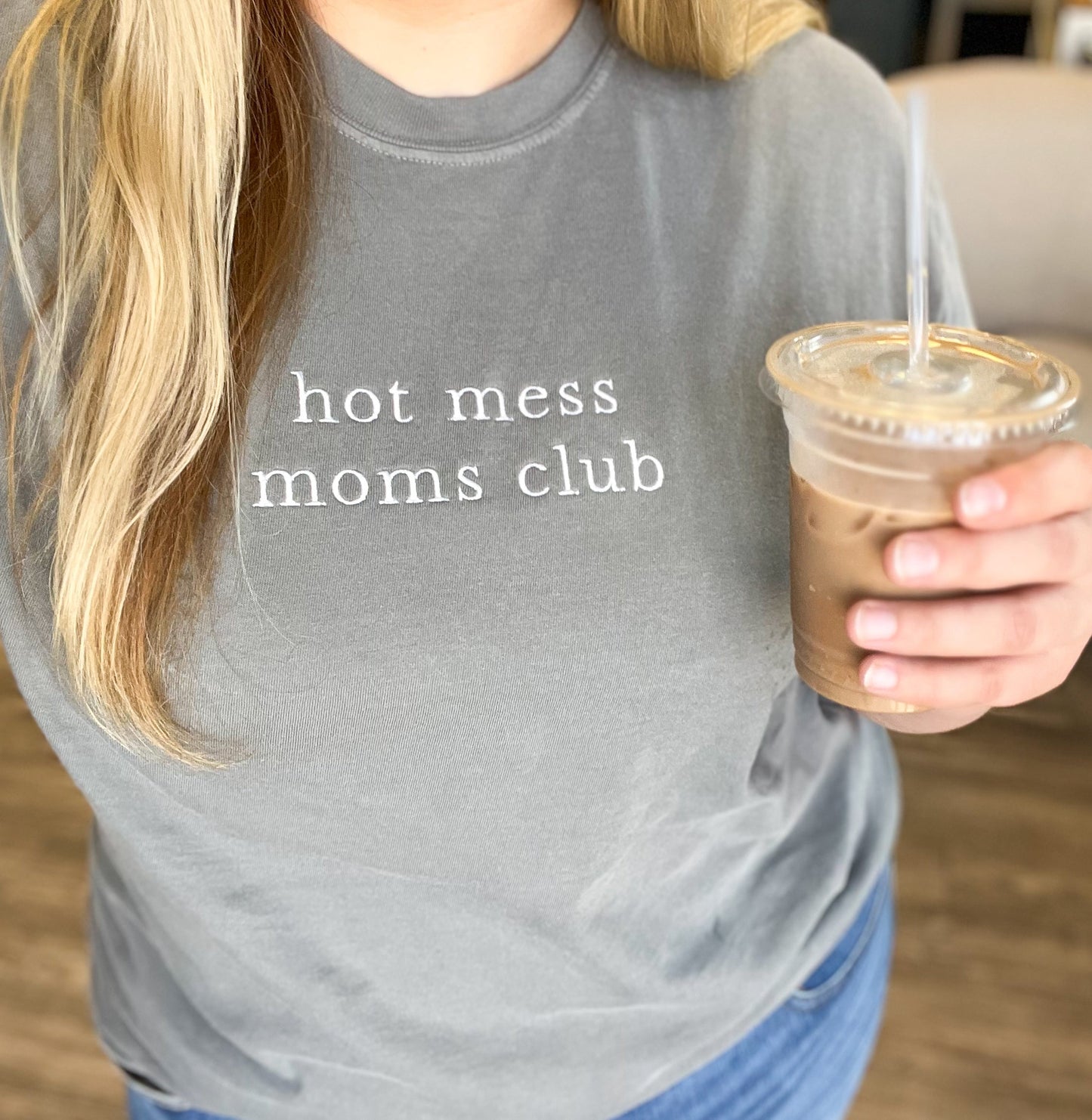 Hot Mess Moms Club Embroidered Tee