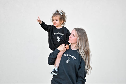Womens 'Spooky Mama' Comfort Colors Crewneck Sweatshirt