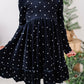 Black Dottie | Velvet Bow Back Dress