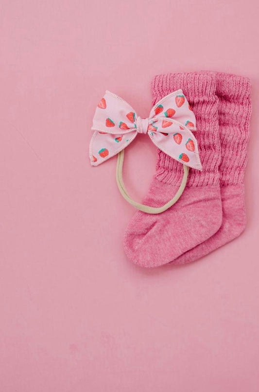 Hot Pink Scrunchie Socks