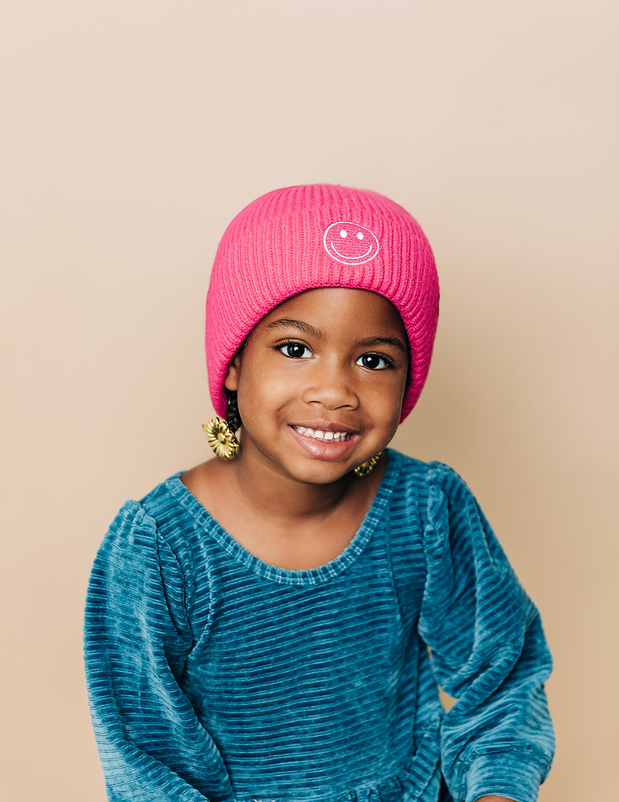 Polar Blue Smiley Beanie