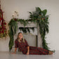 Women's Boxy Tee Lounge Set | Christmas Plaid