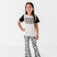 Retro Black and White Floral Flares