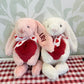 Custom Embroidered Valentine's Plush Bunny