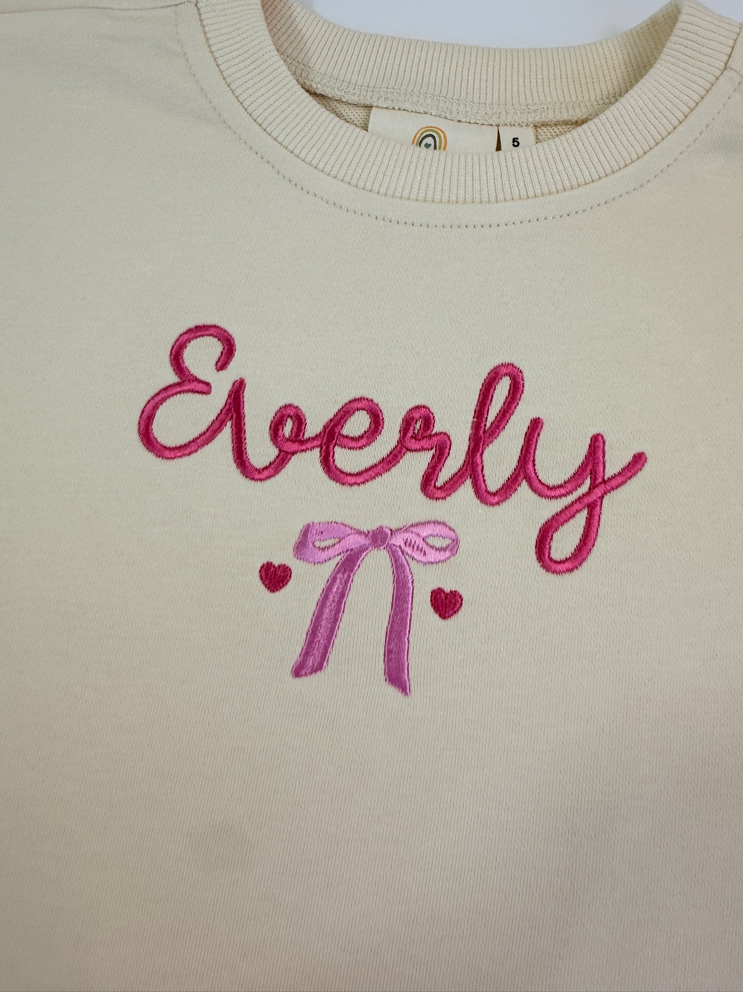 Custom Embroidered Scalloped Set - Cream