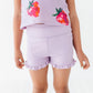 Very Violet | Ribbed Ruffle Yoga Shorts