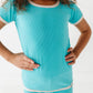 TURQUOISE | Tee + Biker Shorts RIB SET