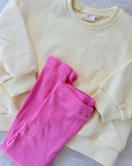 Custom Embroidered Crewneck Sweatshirt - Butter Yellow