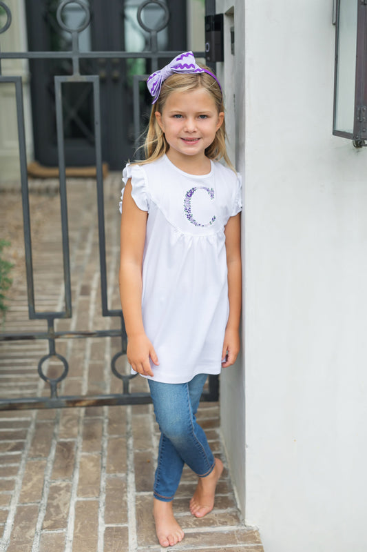 Ella Girls' Pima Cotton Flutter Sleeve Top