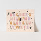 {Pink} Halloween Alphabet Art Print