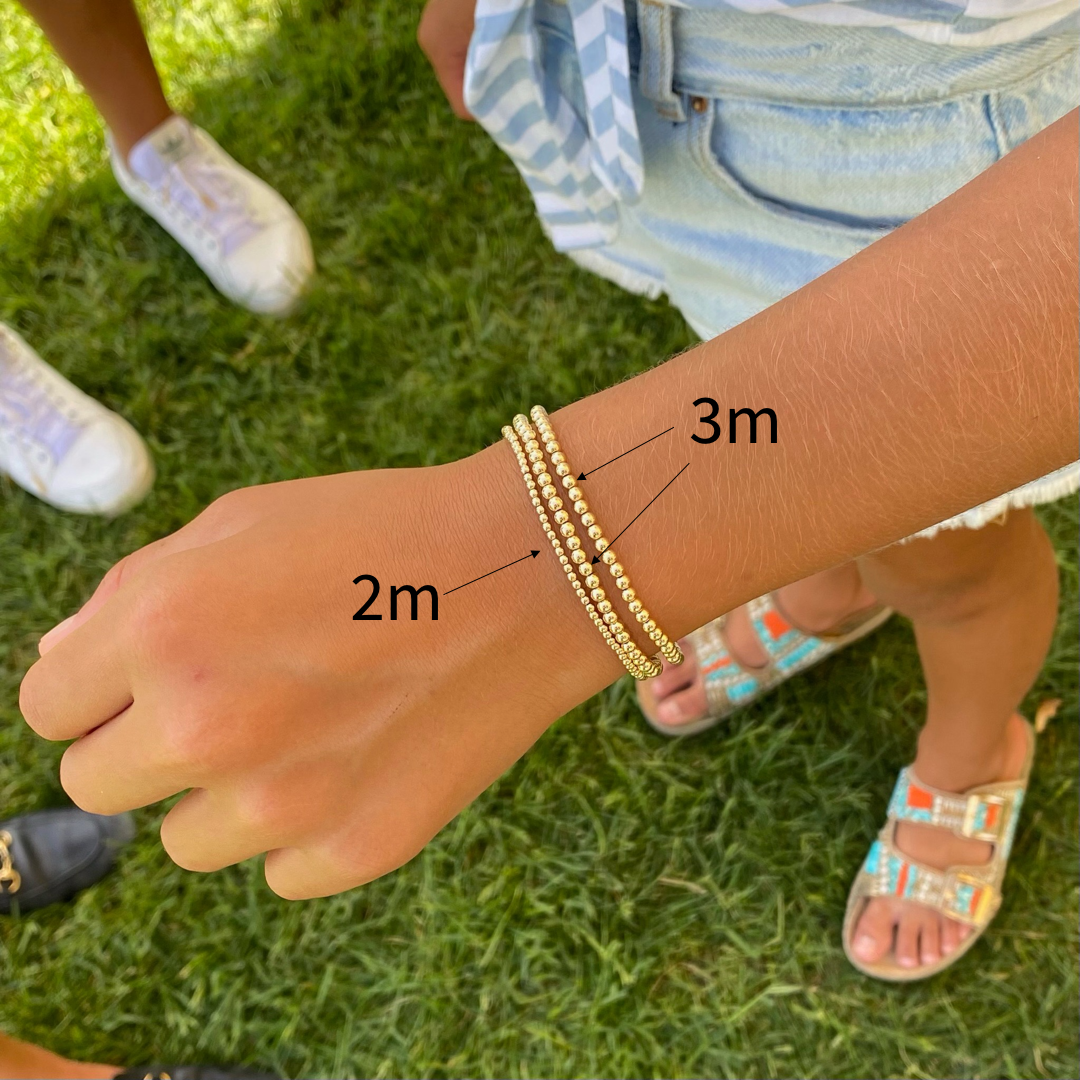 3MM Gold Ball Bracelet