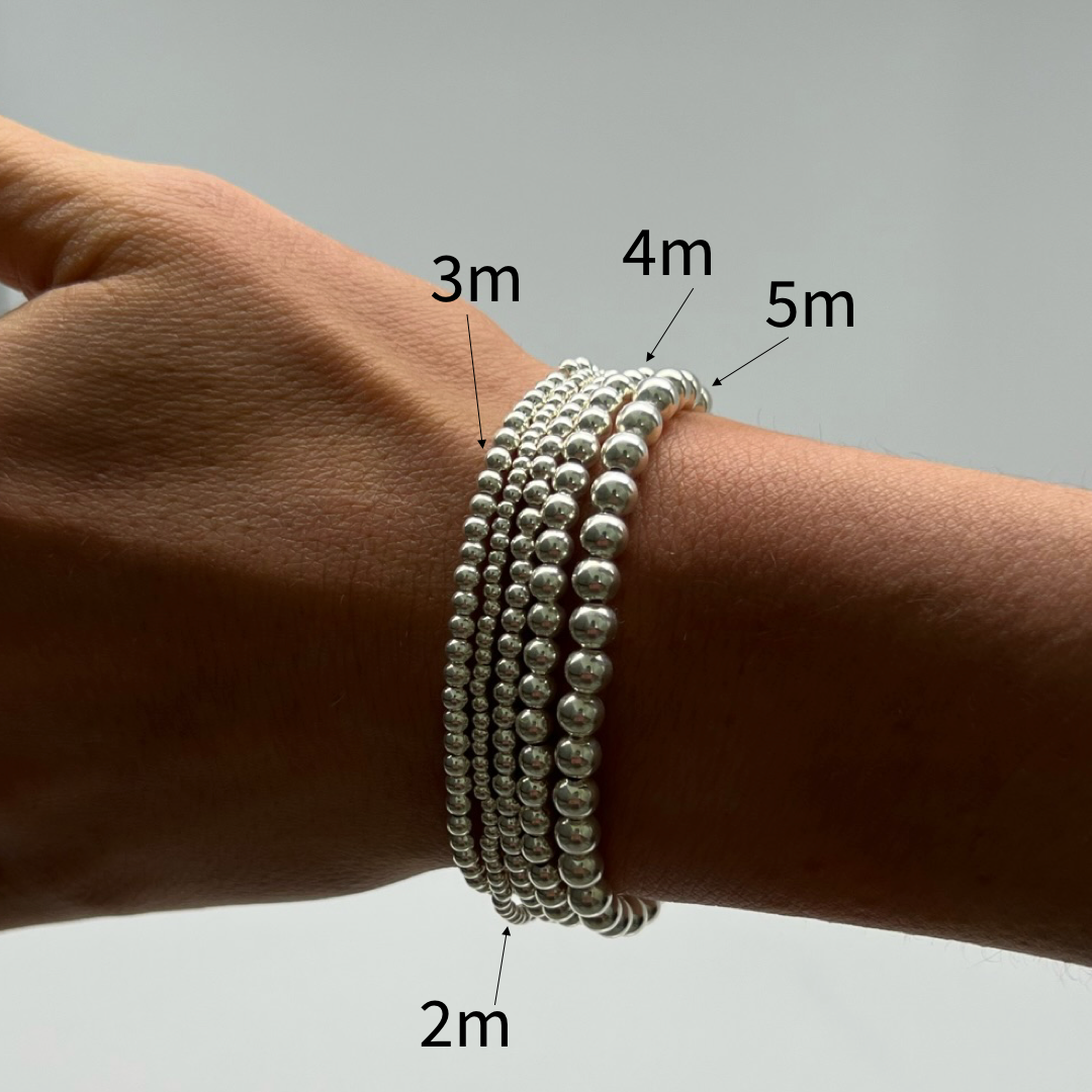 2 mm Silver Ball Bracelet