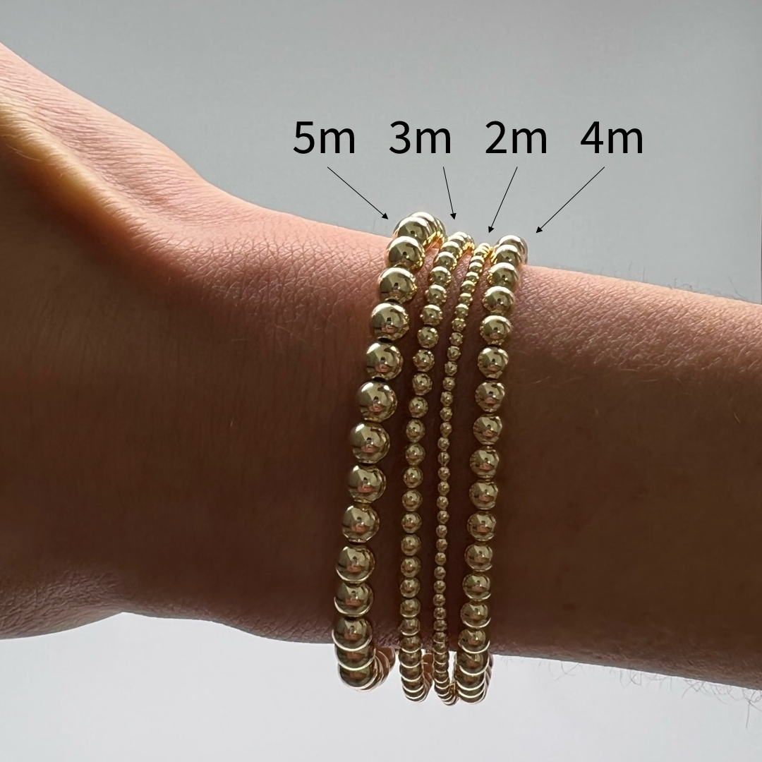 3MM Gold Ball Bracelet