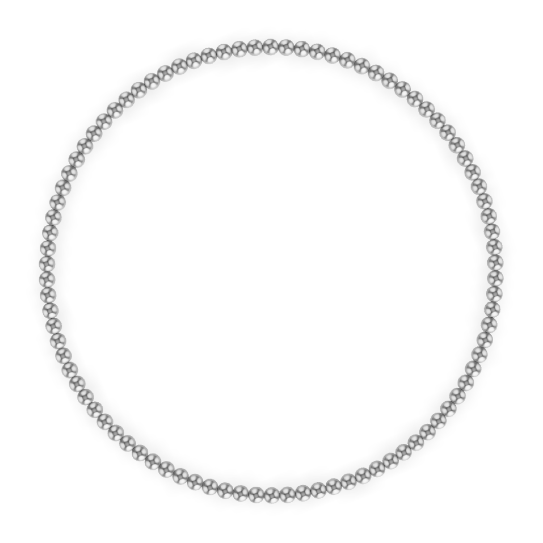 2 mm Silver Ball Bracelet
