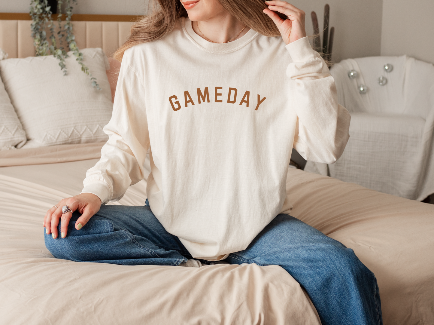 Langärmliges T-Shirt „Gameday“ Crew in Komfortfarben für Erwachsene