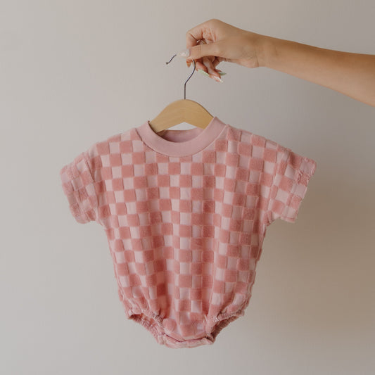 Terry T-Shirt Romper | Sea Pink