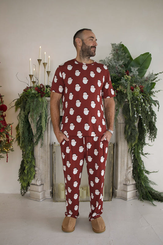 Men's Short Sleeve Pajamas | Vintage Santa