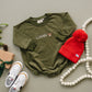 Custom Embroidered Christmas Crewneck or Sweatshirt Romper - Olive Green