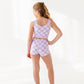 Violet Check: Boy Shorts TWO-PIECE