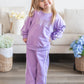 Custom Embroidered Varsity Striped Jogger Set – Purple