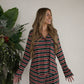 Women's Bamboo Button Up Lounge Set | Holiday Stripe