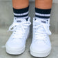 Signature Black Sock White Stripe