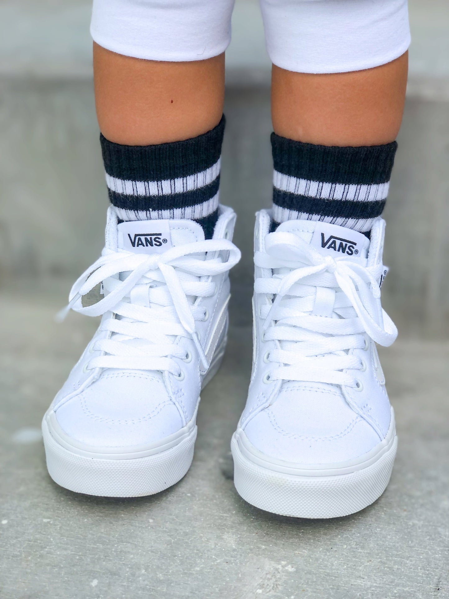 Signature Black Sock White Stripe