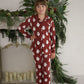 Girl's Bamboo Button Up Lounge Set | Vintage Santa