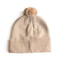 Tan Smiley Pom Pom Hat