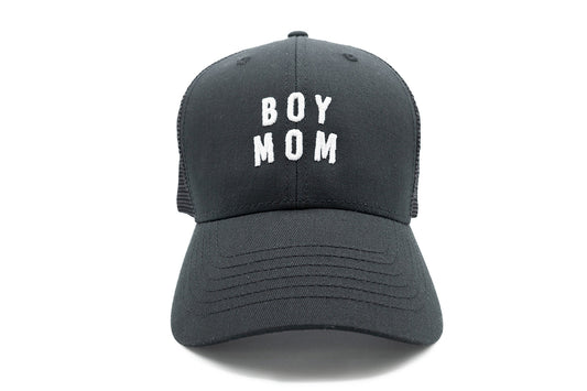 Boy Mom Hat in Black Snapback