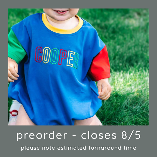 PREORDER 90s Colorblock T-Shirt Bubble Romper