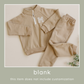 Blank Organic Cotton Quarter-Zip Set - Tan