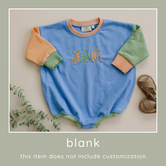 Blank Colorblock Sweatshirt Romper