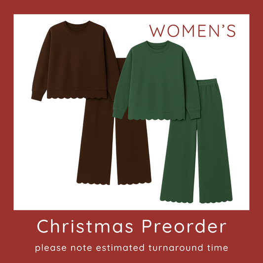 PREORDER Blank Adult Scalloped Set - Green or Brown