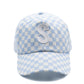 Blue Checker Baseball Hat